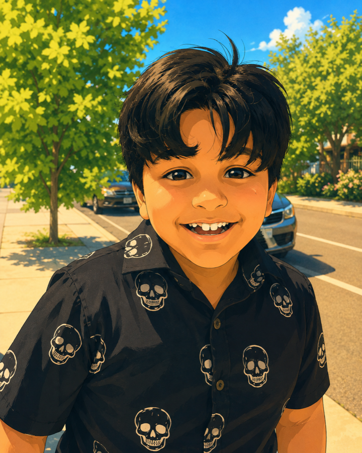 Illustration of Ishaan from the Snack Shack crew