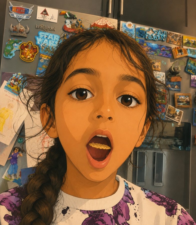 Illustration of Sehar from the Snack Shack crew